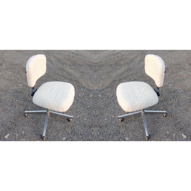 Eero Saarinen Office Chairs in Shearling/Boucle - a Pair For Sale - Image 10 of 12