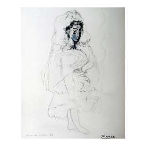 1960s Pablo Picasso Jacqueline in the Spanish Costume, Lithograph Reproduction