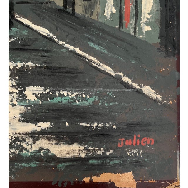 Artist: Julian Country: France Title: Rainy City Street Medium: Original Painting on board Marks: Signed by the artist...
