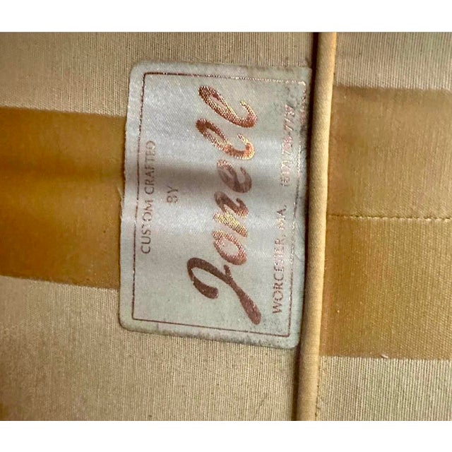 1950s Custom Made Mid-Century Modern Satin Upholstered Curved Sofa For Sale In Providence - Image 6 of 9