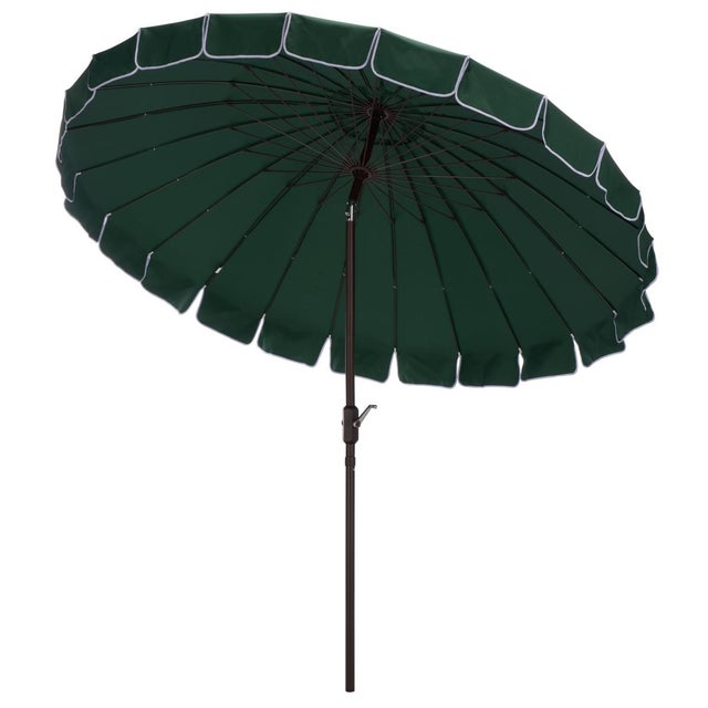 Panza 9 Ft Crank Umbrella, Green/Brown Pole For Sale In Philadelphia - Image 6 of 8