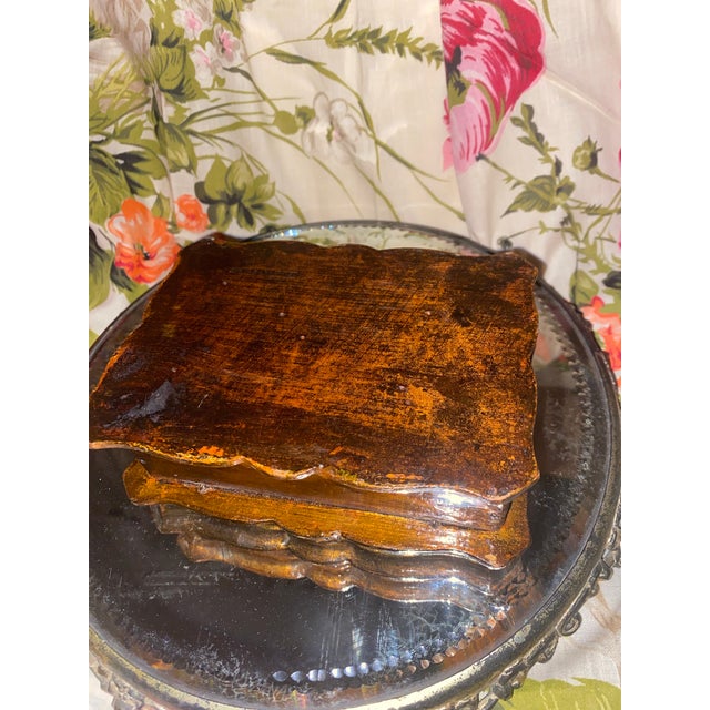 Wood Vintage Italian Hand-Painted Wooden Box With Ornate Trim. For Sale - Image 7 of 11