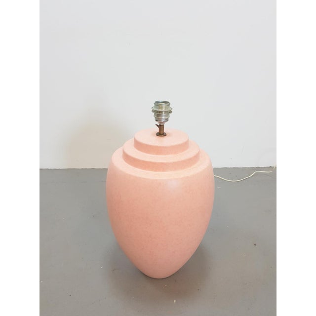 Large Pink Ceramic Table Lamp from Kostka, France, 1970s For Sale - Image 4 of 9