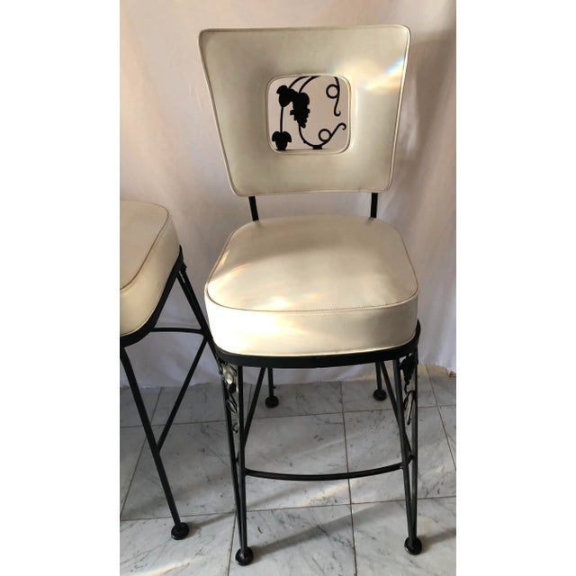 White 1953 Woodard Skyline Set of 4 Bar Stools For Sale - Image 8 of 11
