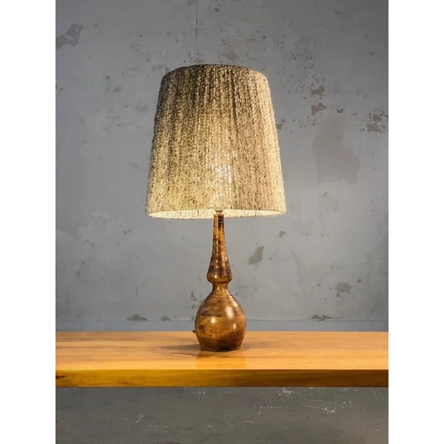 Brutalist French Orange Ceramic Table Lamp, 1970s For Sale - Image 13 of 13