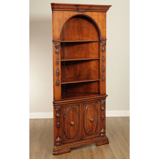 French Francesco Molon Louis XVI Style Carved Walnut Corner Cabinet For Sale - Image 3 of 13