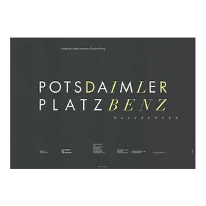 1992 Nicolaus Ott 'Potsdamer Platz Benz Competition' Gray,White Lithograph