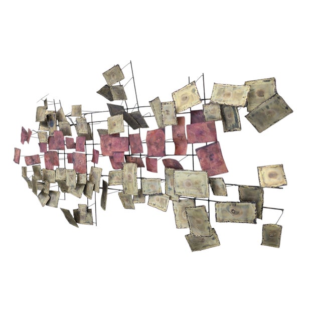 1960s C. Jere Copper and Brass Sculptural Wall Art For Sale - Image 10 of 14