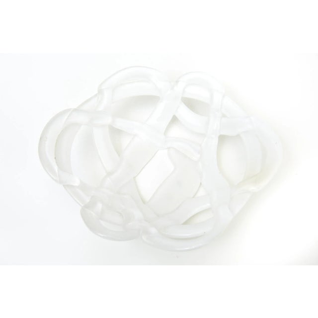 This lovely vintage white cased twisted swirled glass bowl is by Kosta Boda from Sweden. It is chic, elegant and very...