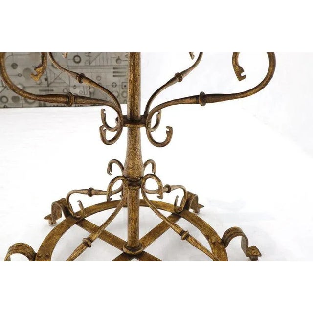 Hollywood Regency era large gold gilt wrought iron planter.