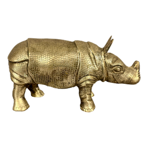 1980s Vintage Bronze Rhino Sculpture