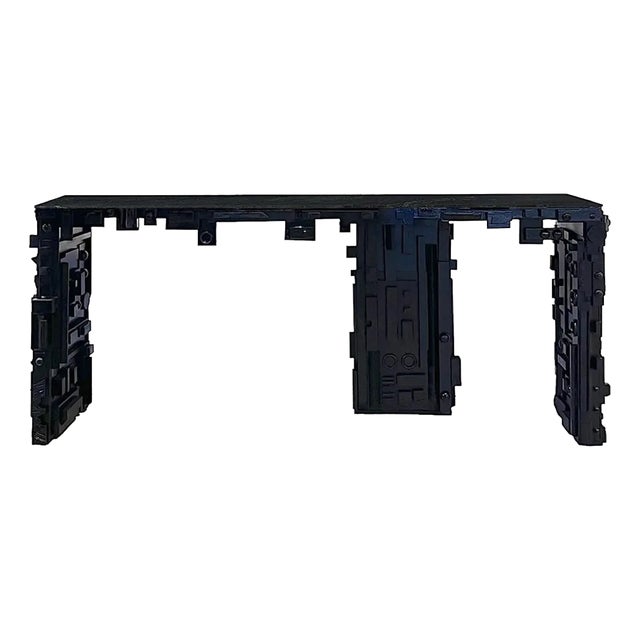 Skyline Console, Sculptural Mixed Media Console Table For Sale