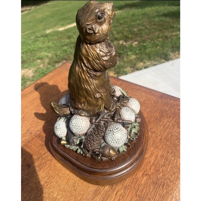 Rare Limited Edition "In the Rough" Bronze Sculpture by e.c. Wynne Golf Gopher For Sale - Image 4 of 6