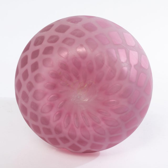 Glass 1880's Diamond Quilted Cased Satin Glass Vase For Sale - Image 7 of 7