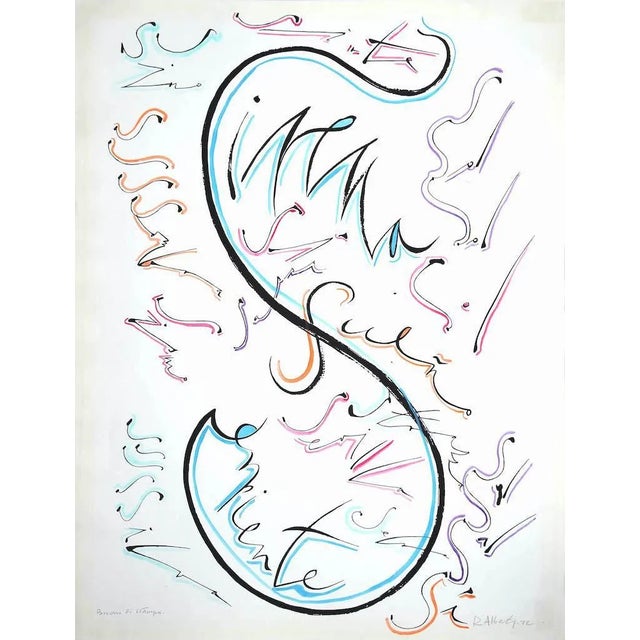 Rafael Alberti - Letter S - Original Lithograph by Rafael Alberti - 1972 For Sale