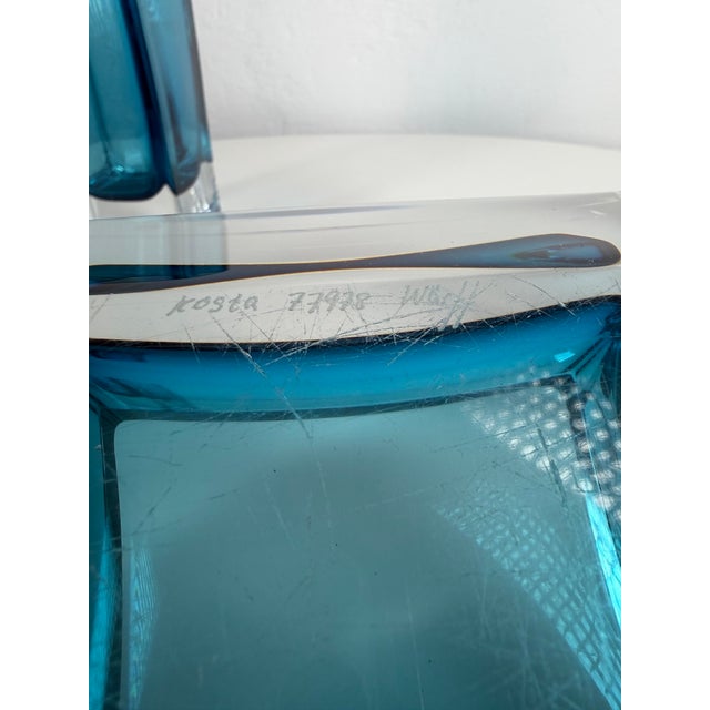 Blue Swedish Art Glass Vases and Ashtray by Göran Wärff for Kosta Boda, 1970s, Set of 3 For Sale - Image 8 of 11