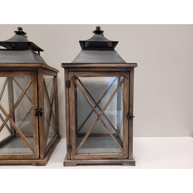 Vintage French Lanterns in Forja, Set of 2 For Sale - Image 12 of 17