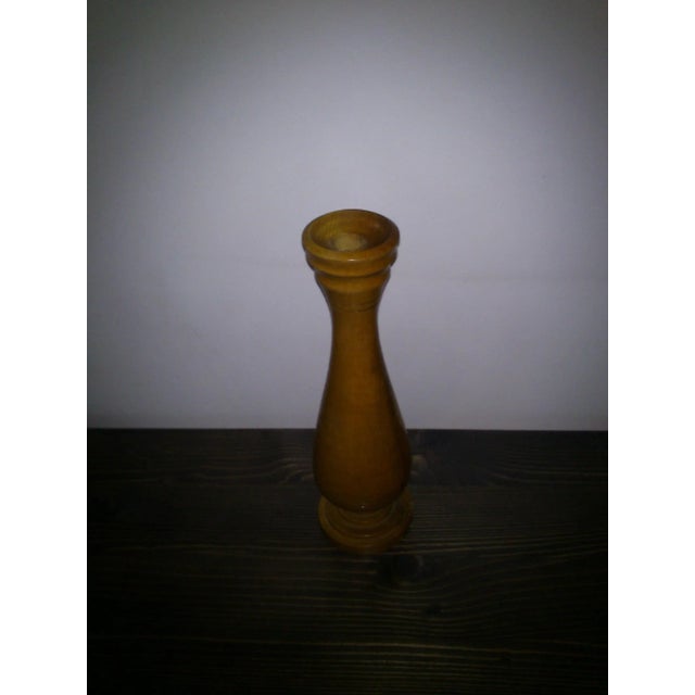 Vintage wooden vase Measures: Height 11.81 in Diameter 9.45 in Color: Brown Materials: Wood Condition: Good Care...