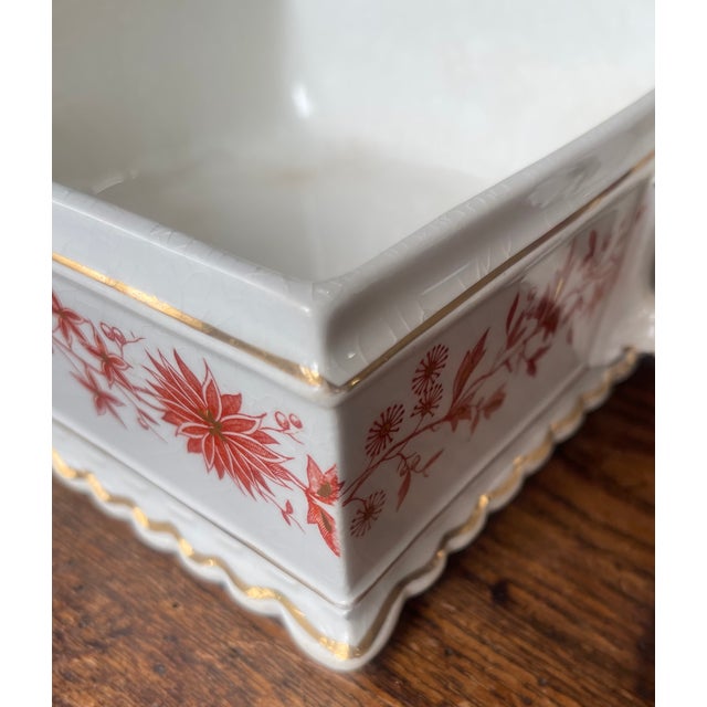 Ceramic 19th C. English Gilt Floral Covered Dish For Sale - Image 7 of 10