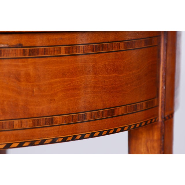 Biedermeier Round Table in Cherrywood with Detailed Marquetry, France, 1850s For Sale - Image 6 of 11