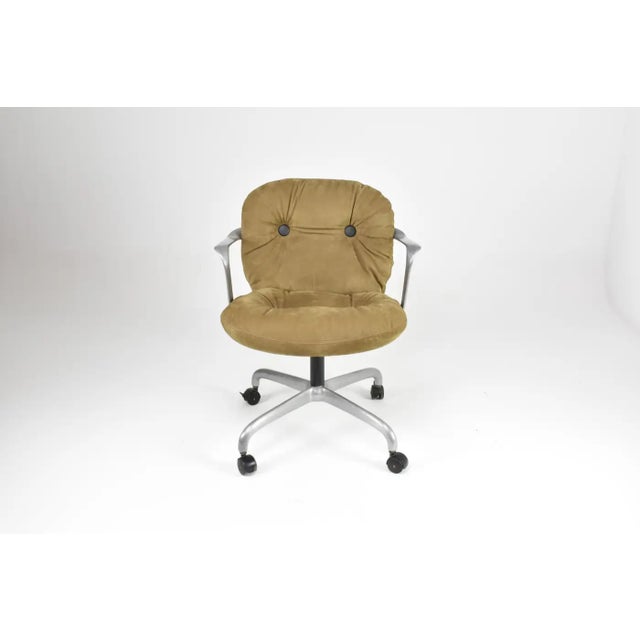Knoll Mid-Century Hannah Morrison for Knoll Suede Office Chair, 1950s For Sale - Image 4 of 10