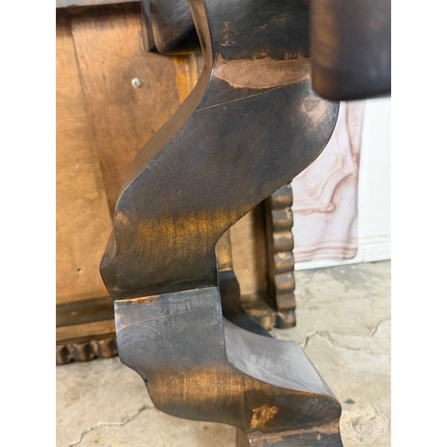 Spanish Revival Hand-Carved Walnut Console Table, Circa 1920-1940 For Sale - Image 11 of 18