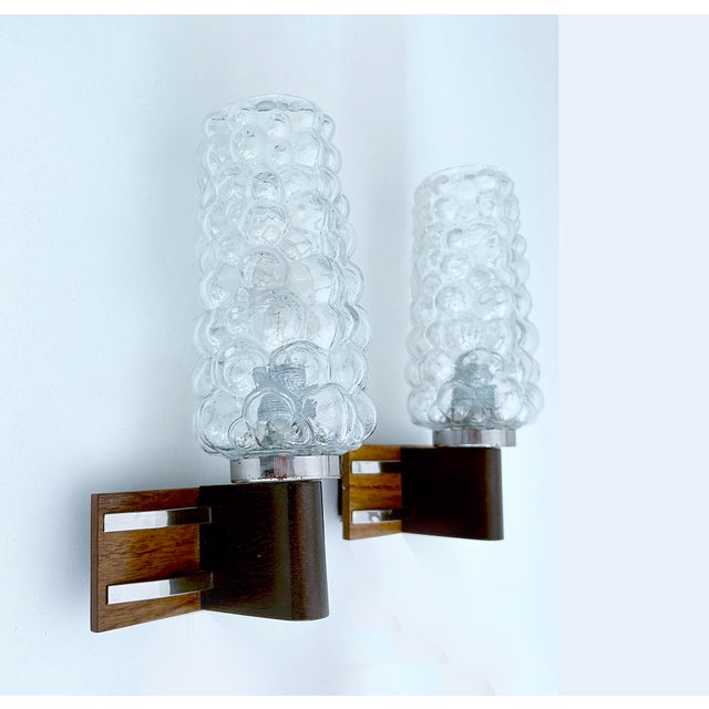 Brown Vintage Bubble Glass Sconces, 1960s, Set of 2 For Sale - Image 8 of 15
