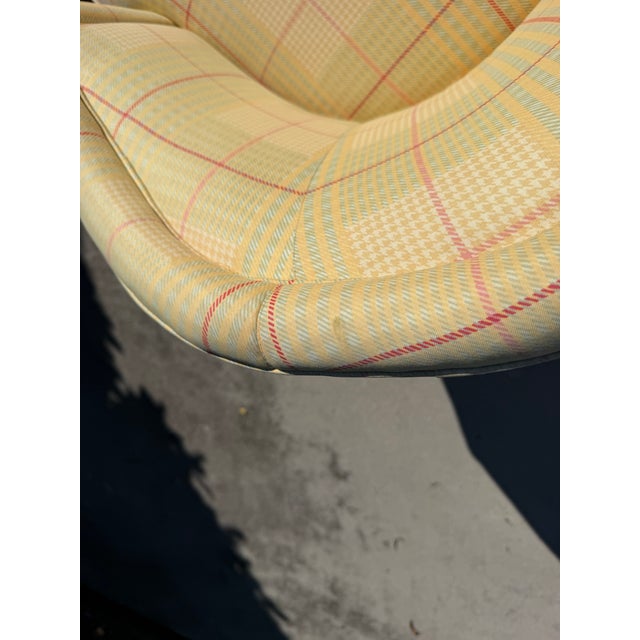 Vintage Sherrill Furniture Bucket Dining Chairs on Casters in Plaid Upholstery, Set of 4 For Sale - Image 14 of 16