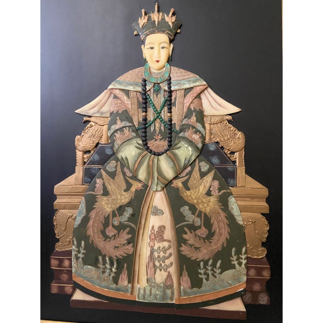 Vintage Asian Qing Dynasty-Style Soapstone Empress Royalty Sculpture For Sale - Image 10 of 11