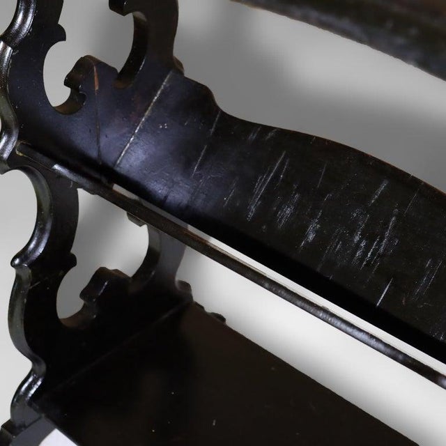 Antique Ebonized Cherry Cut Out Side Table C1900 For Sale - Image 9 of 9