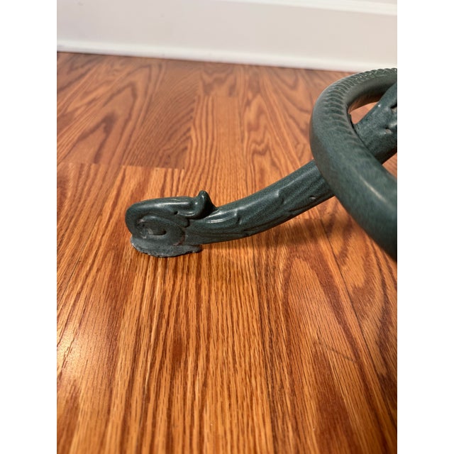 Metal Vintage French Bistro Cast Iron Accent Side Table For Sale - Image 7 of 11