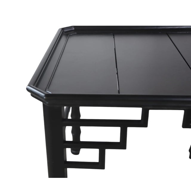 Early 21st Century Brunschwig & Fils Black Chinese Style Naju-Ban SideTable For Sale - Image 5 of 8