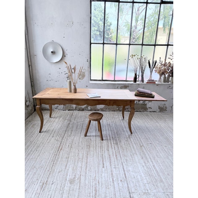 Cherrywood Farmhouse Table with Curved Legs, 19th Century For Sale - Image 10 of 18