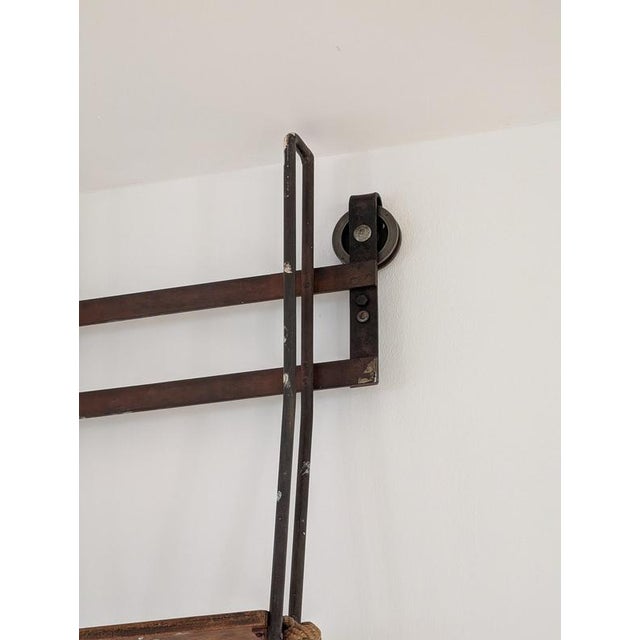 Library Ladder with Wooden Steps For Sale - Image 3 of 16