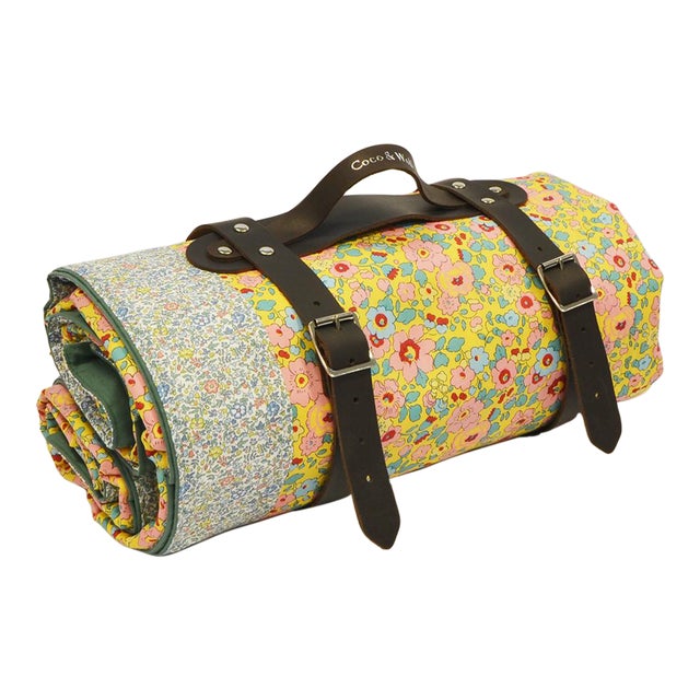 Coco & Wolf Picnic Blanket made with Liberty Fabric Betsy Sunflower