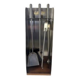Vintage Fireplace Tool Set in Metal, 1970, Set of 3 For Sale
