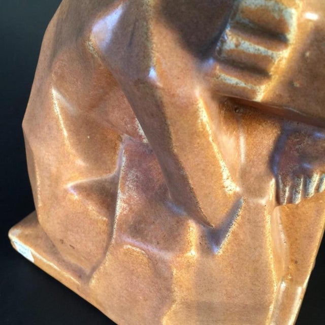 Art Deco Cubist Woman Sculpture by Angelo Hecq & Roger Guerin, 1925 For Sale - Image 6 of 11