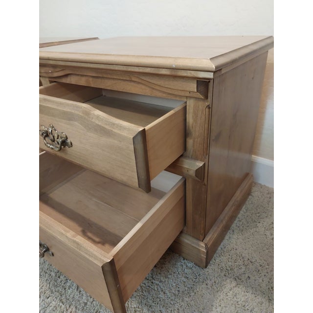 Mid-Century Bedroom Set: Pair (2) Tall Dressers Chest of Drawers and Pair (2) End Tables For Sale - Image 14 of 17