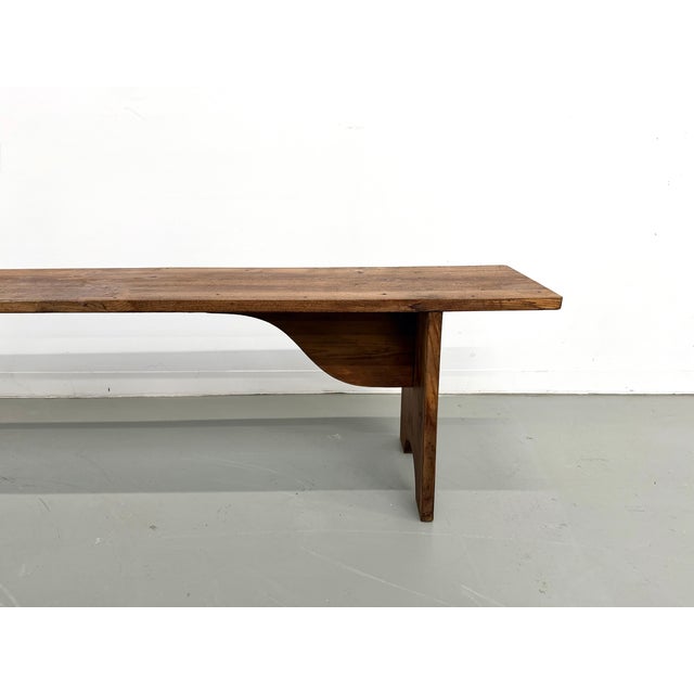 Large Pine Farm Bench, 1950s For Sale - Image 3 of 16
