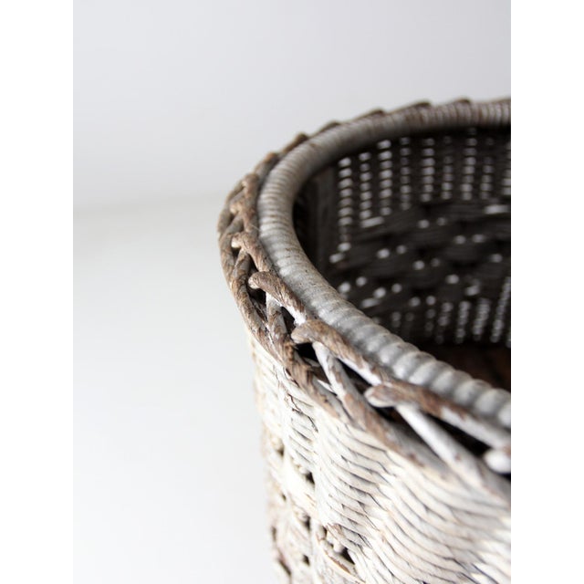 Antique Victorian Tall White Wicker Planter For Sale - Image 17 of 17