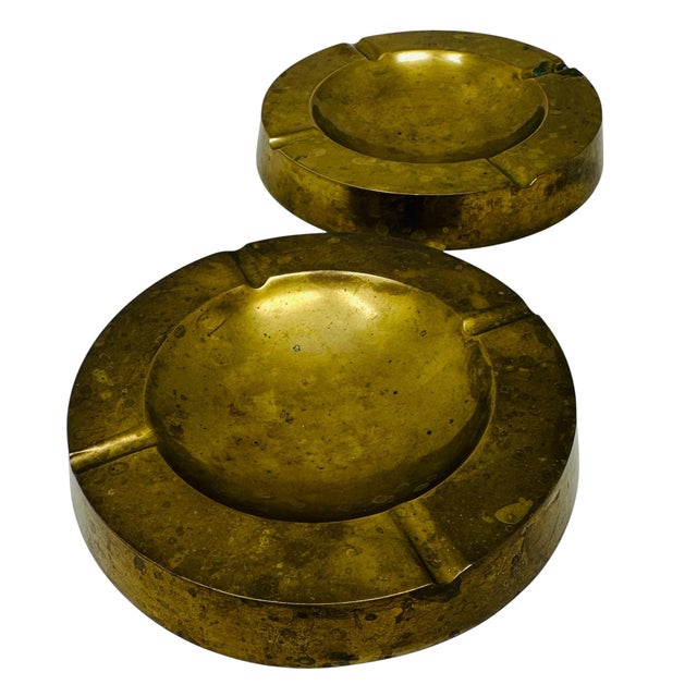 Add a touch of sophisticated Mid-Century Modern flair to your home with this stunning identical pair of solid brass...