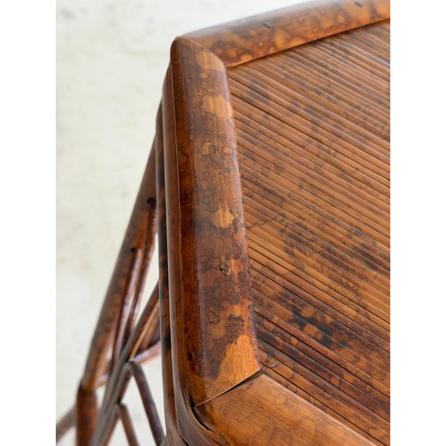 Brown Vintage Coastal Bamboo Hexagonal Pedestal Plant Stand/Side Table For Sale - Image 8 of 12