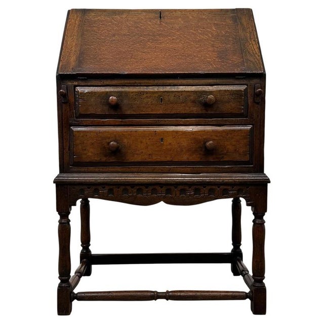 Vintage Writing Bureau in Oak For Sale - Image 14 of 14