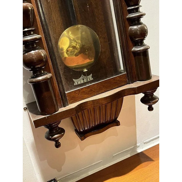 Victorian Regulator with Double Brass Weights, Vienna For Sale - Image 3 of 6