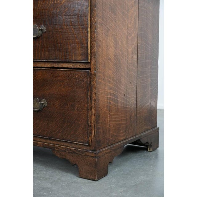Antique English Oak Chest of Drawers, Late 18th Century For Sale - Image 9 of 16