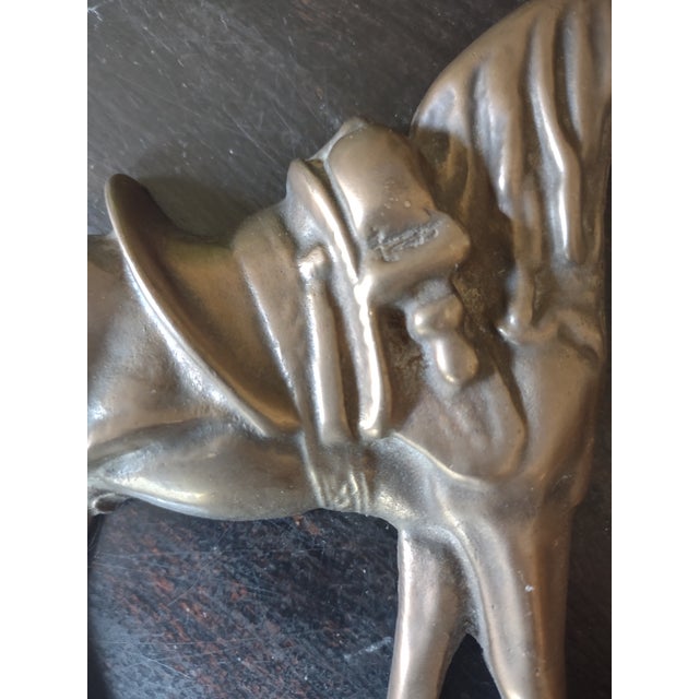 Mid-Century Modern 1960s Vintage Brass Equestrian Horse Plaque For Sale - Image 3 of 7