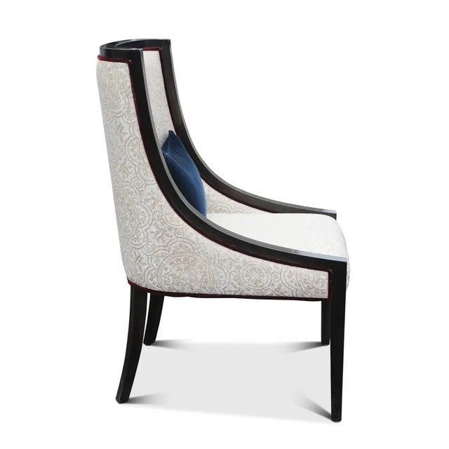 Textile Empire Revival Gondola Dining Chair with Ebonised Frame For Sale - Image 7 of 10