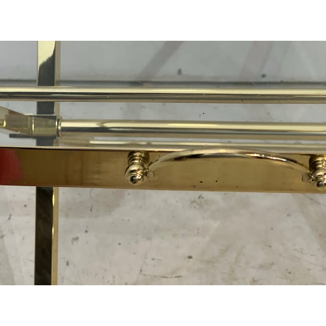 Vintage Collapsible Brass Campaign Table With Removable Handled Tray a Pair For Sale - Image 12 of 12