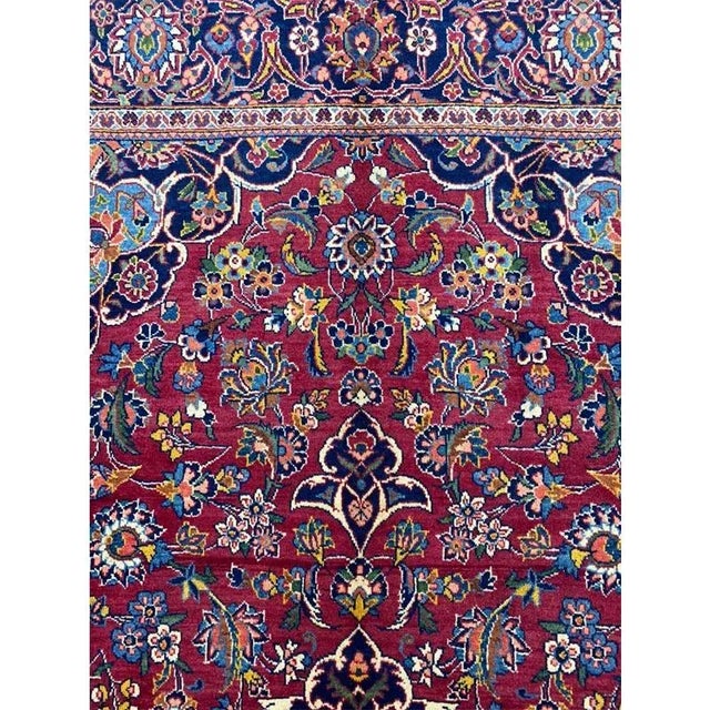 1960s 1960s Old Persian Kashan Area Rug 4’5″ X 7’0″ For Sale - Image 5 of 11