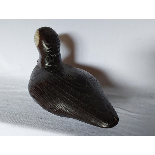 2000 - 2009 Vintage Hand Carved Wood Duck Decoy, Primitive, Signed For Sale - Image 5 of 6